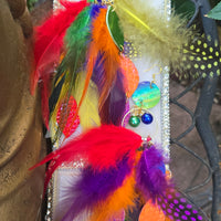 Tina - Rainbow Feather Earrings