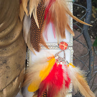 Elizabeth - Brown Ted Long Feather Earrings