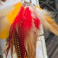 Elizabeth - Brown Ted Long Feather Earrings