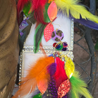 Cassie - Rainbow Feather Earrings