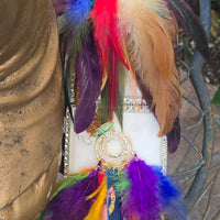 Lyza - Rainbow Feather Earrings