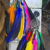 Nadine - Rainbow Feather Earrings
