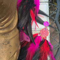 Melly - Hot Pink Long Feather Earrings
