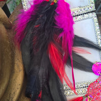 Melly - Hot Pink Long Feather Earrings