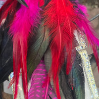 Melly - Hot Pink Long Feather Earrings