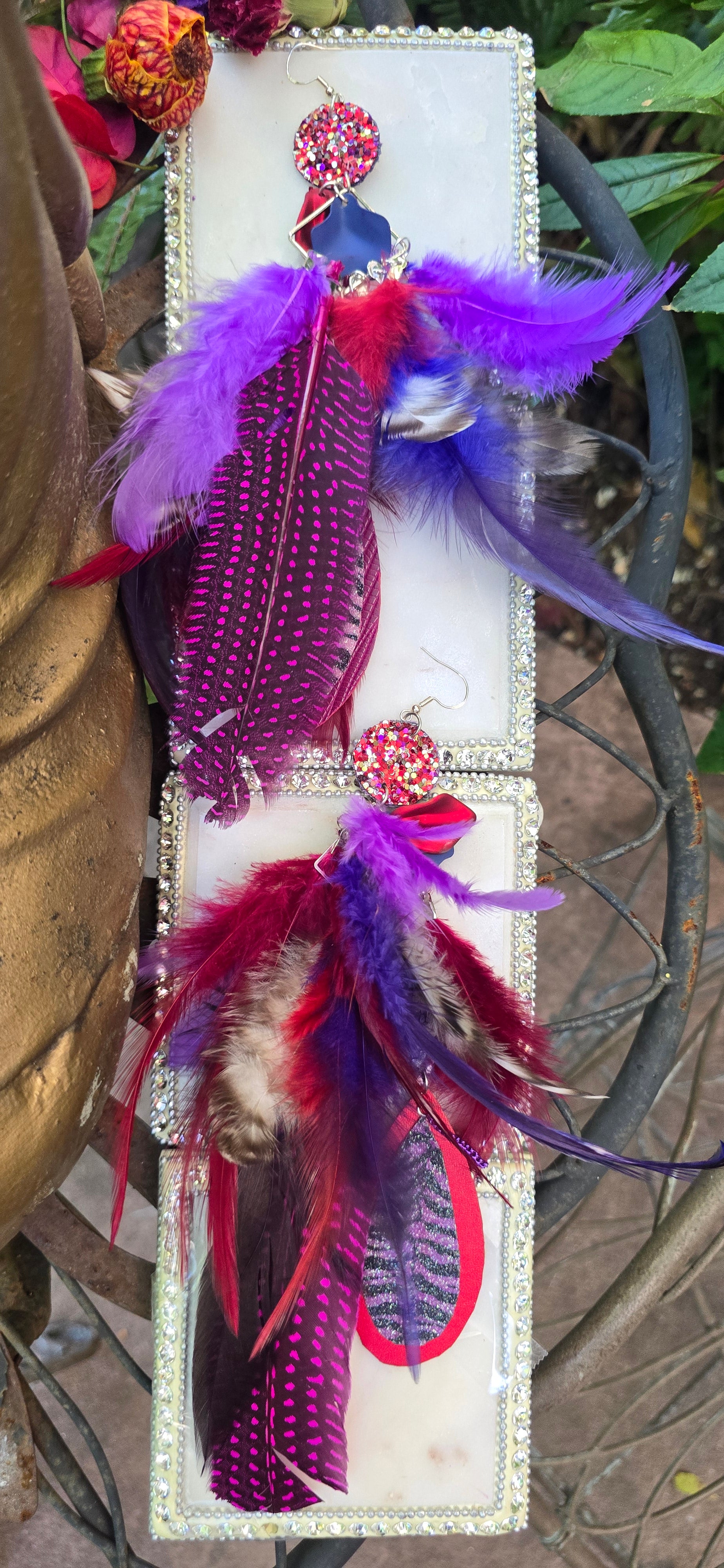 Kristine - Purple Red Boho Earrings