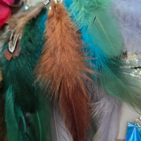 Jacqui - Blue Green Boho Feather Earrings