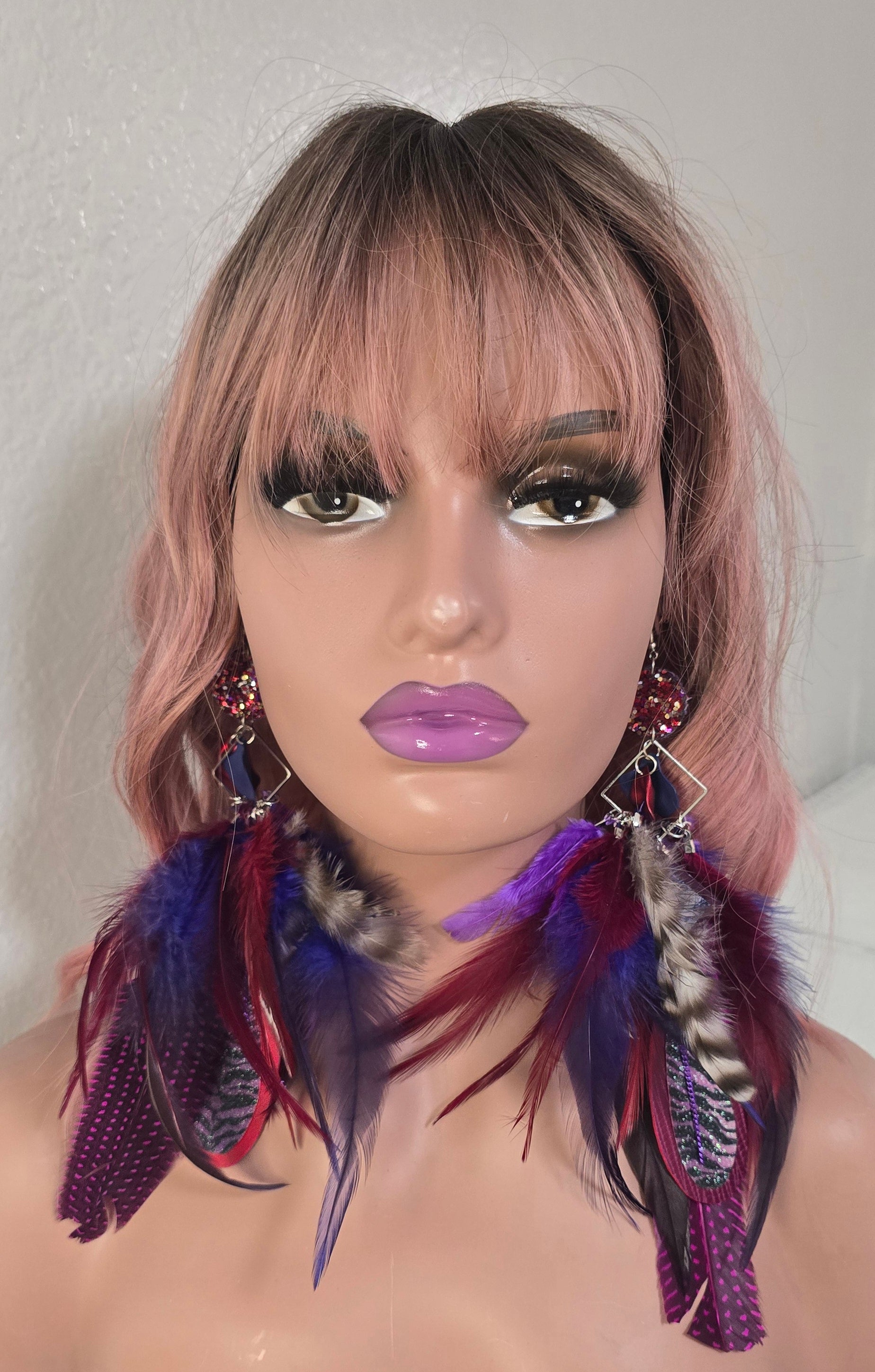 Kristine - Purple Red Boho Earrings