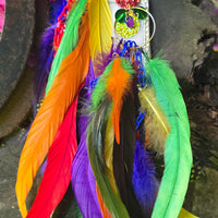 Lorraine - Rainbow Extra Long Feather Earrings