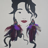 Kristine - Purple Red Boho Earrings
