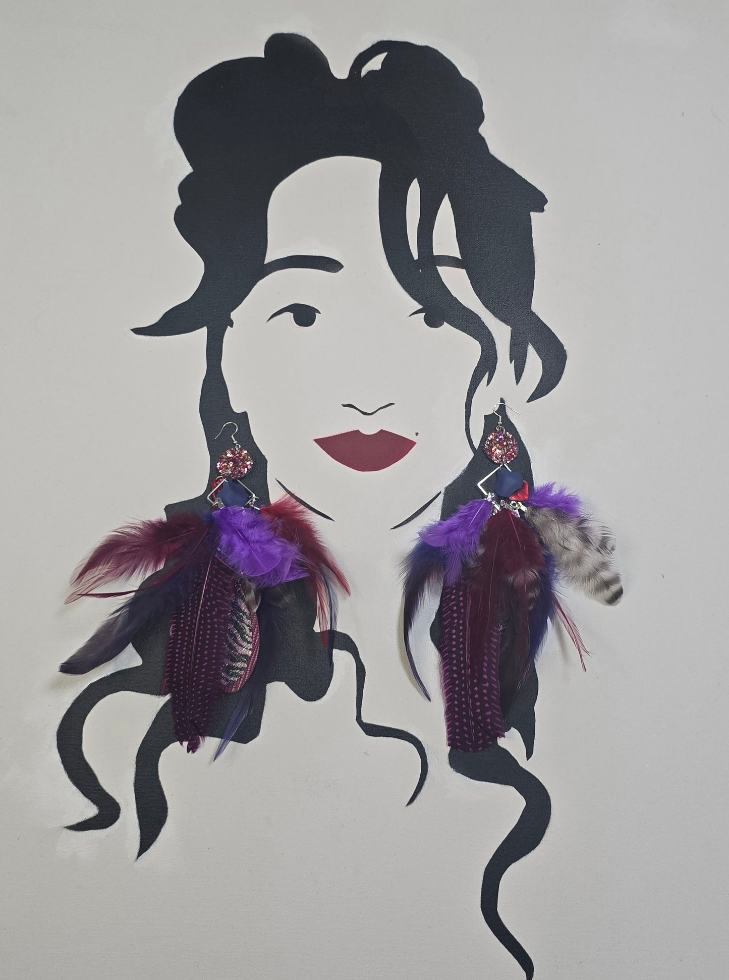 Kristine - Purple Red Boho Earrings