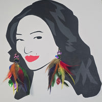 Cassie - Rainbow Feather Earrings