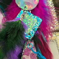 Eileen - Purple Blue Feather Earrings
