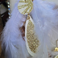 Alecia - White Feather Earrings