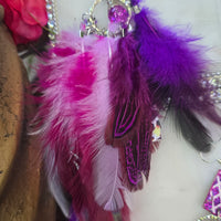 Virginia - Purple Feather Earrings