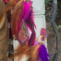 Bonnie - Pink Brown Feather Earrings