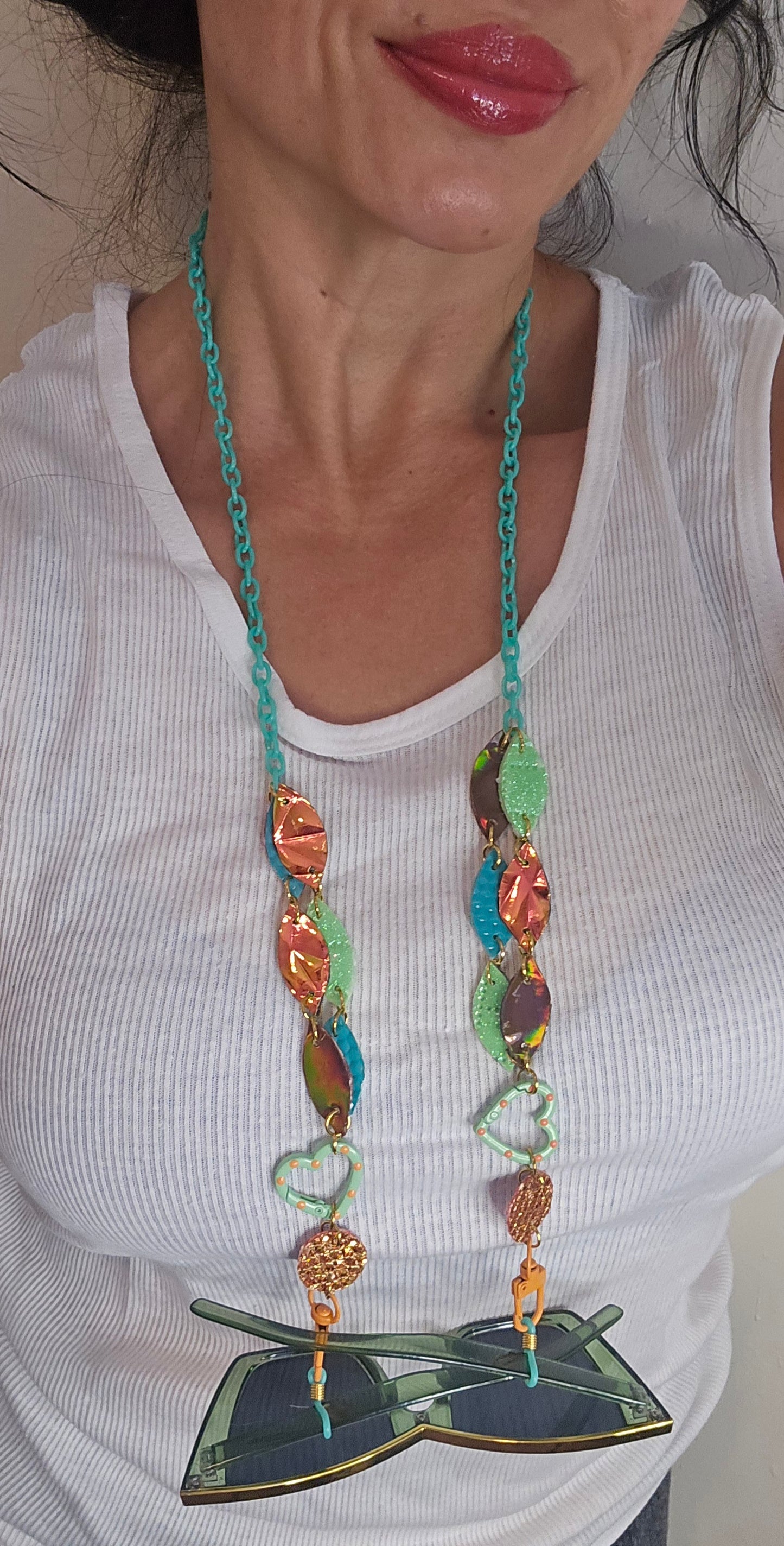Anna - Orange Green Eyewear Chain