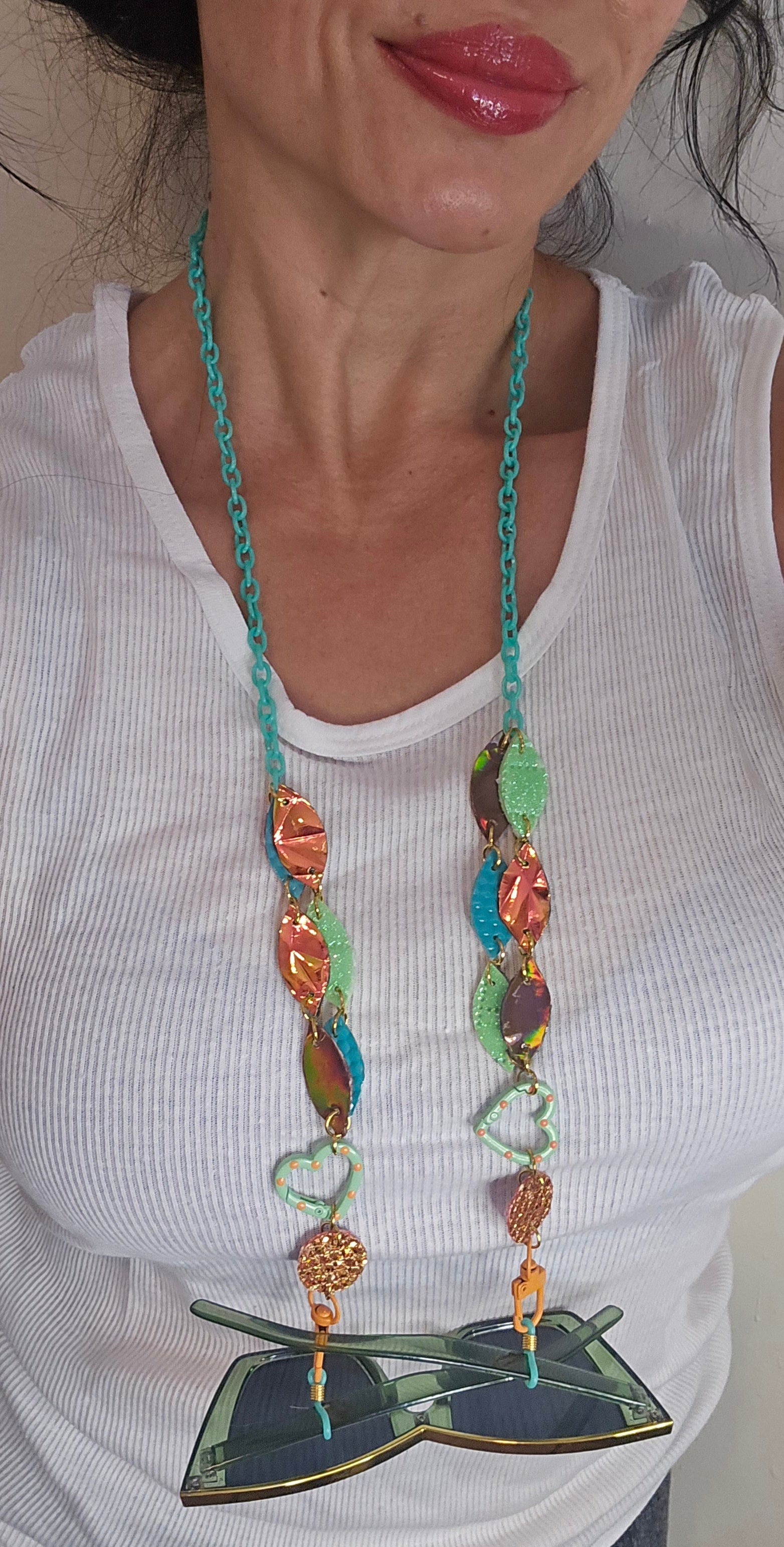 Anna - Orange Green Eyewear Chain