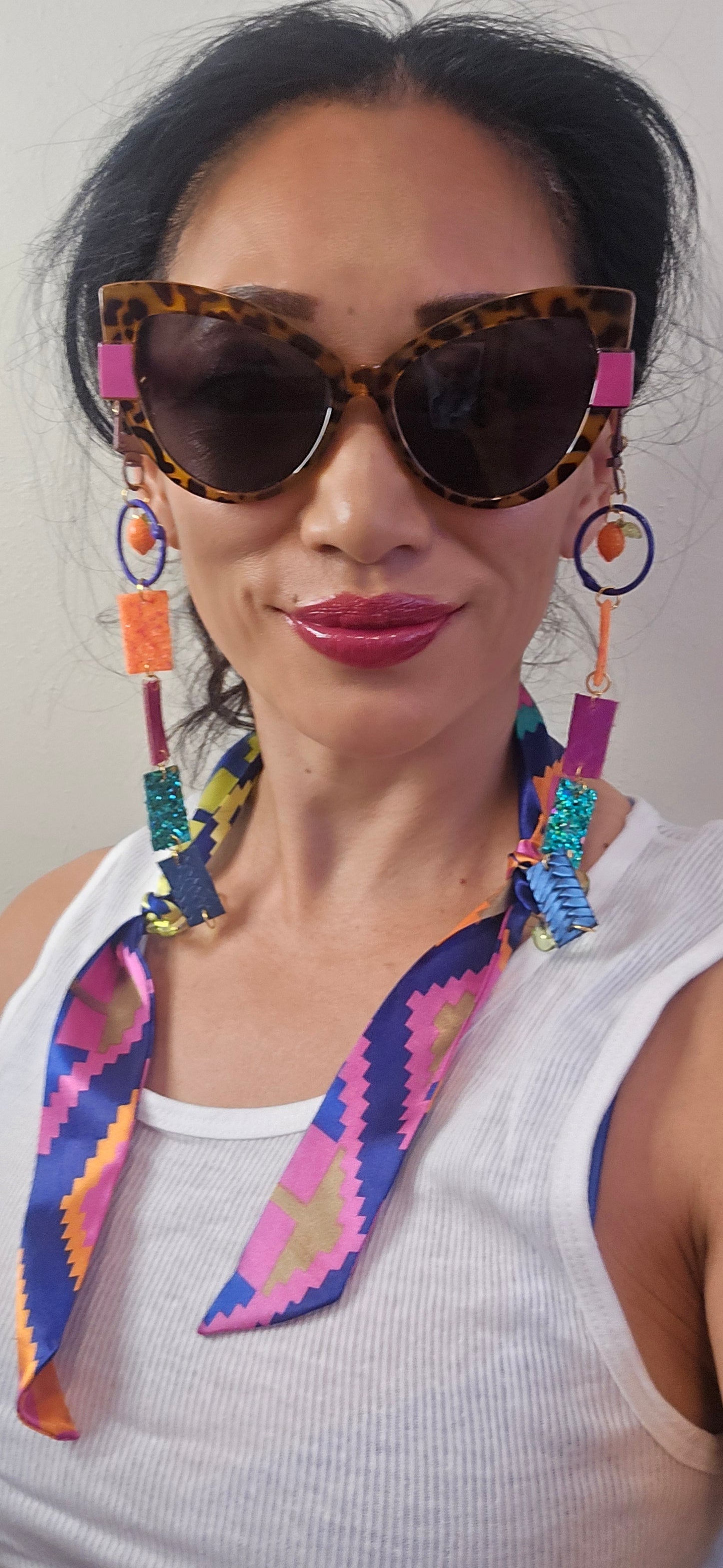 Hailey - Multicolored Scarf Eyewear Chain