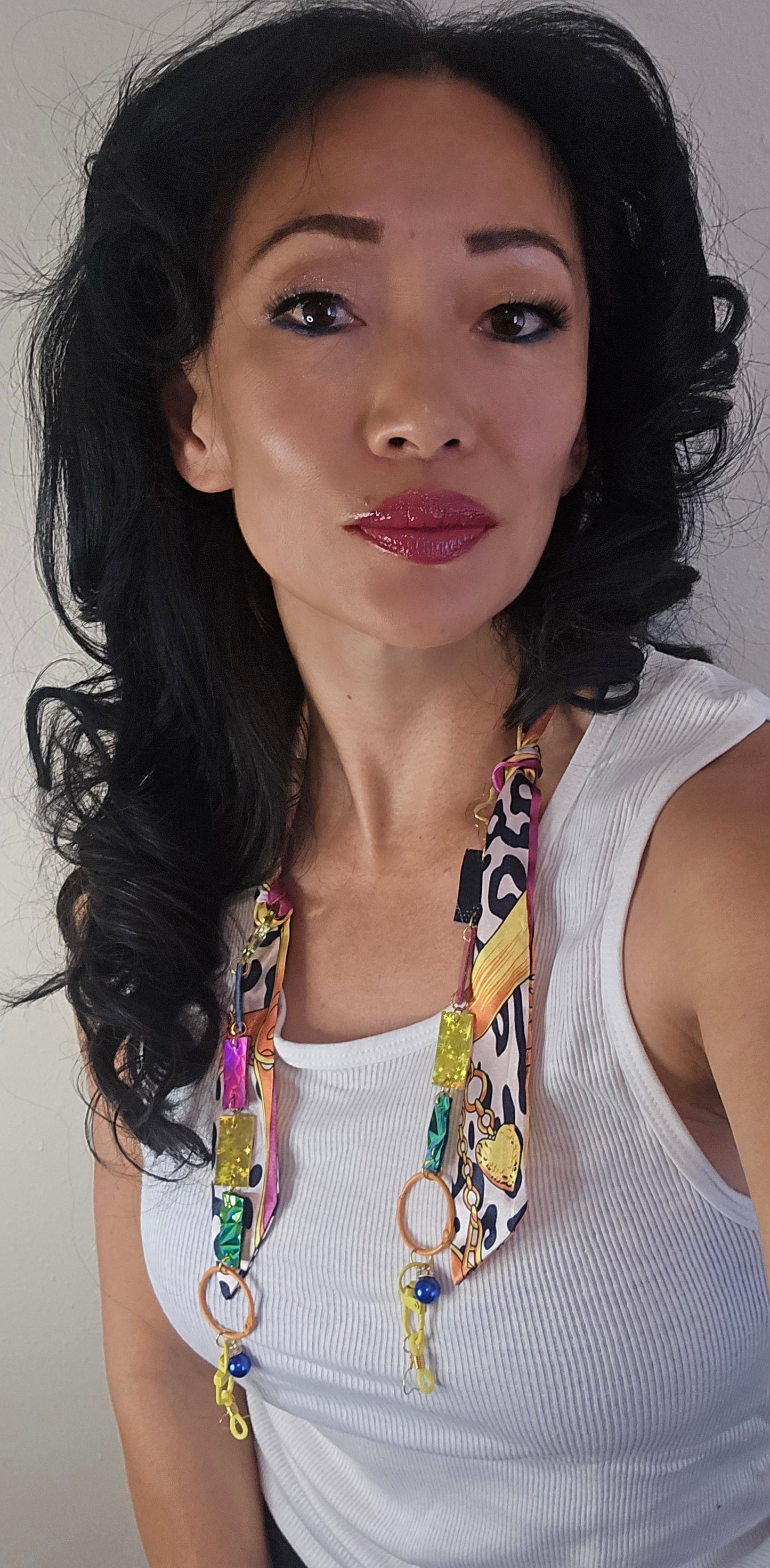 Tonya - Animal Print Scarf Eyewear Chain