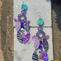 Holly - Purple Teardrop Chandelier Earrings