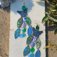 Diane - Blue Butterfly Sparkly Earrings