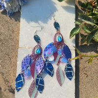 Diane - Blue Chandelier Dangle Earrings