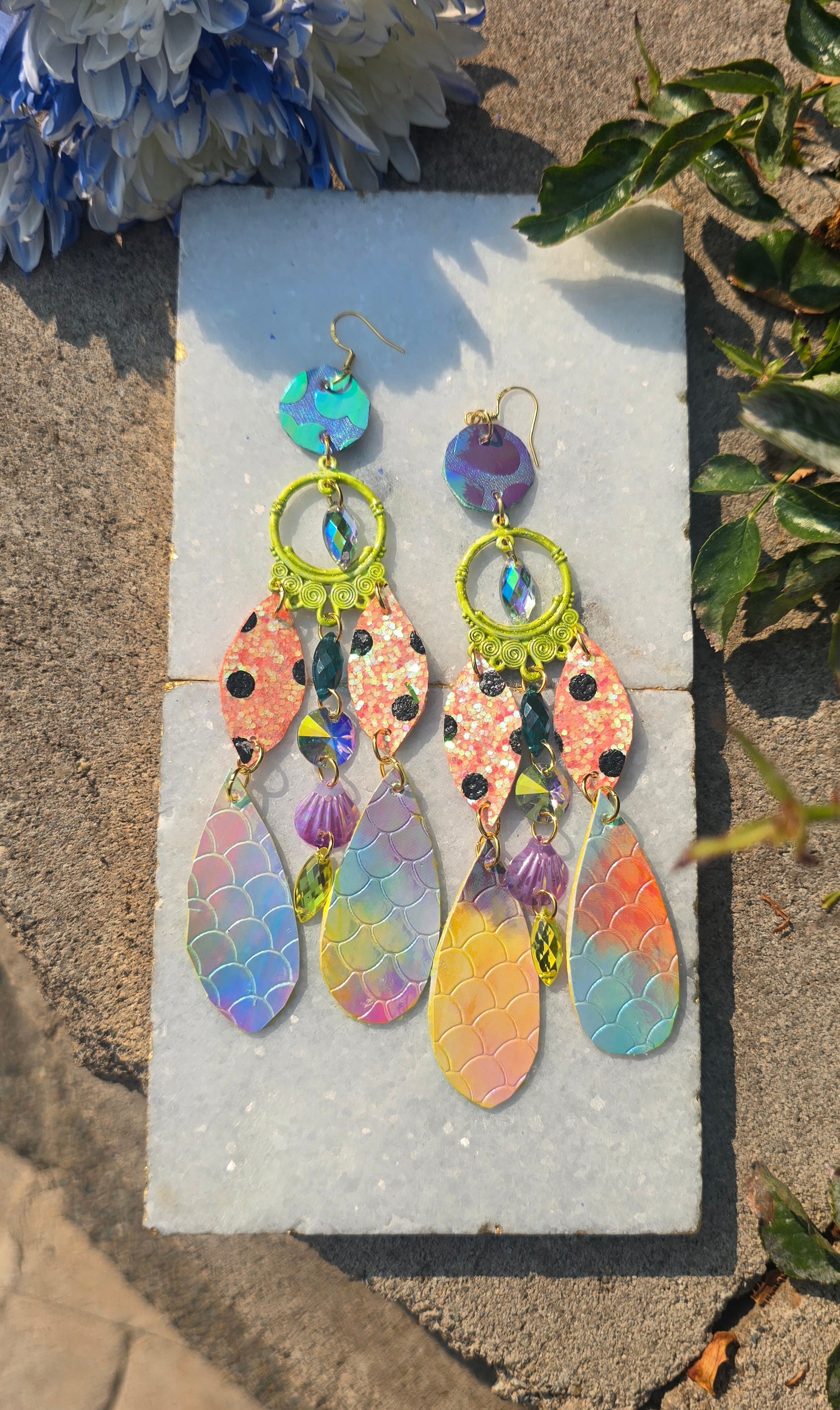 Katherine - Pastel Multicolored Chandelier Earrings