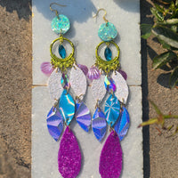 Samantha - Purple Multicolored Dangle Earrings