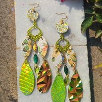 Bianca - Lime Green Yellow Dangle Earrings