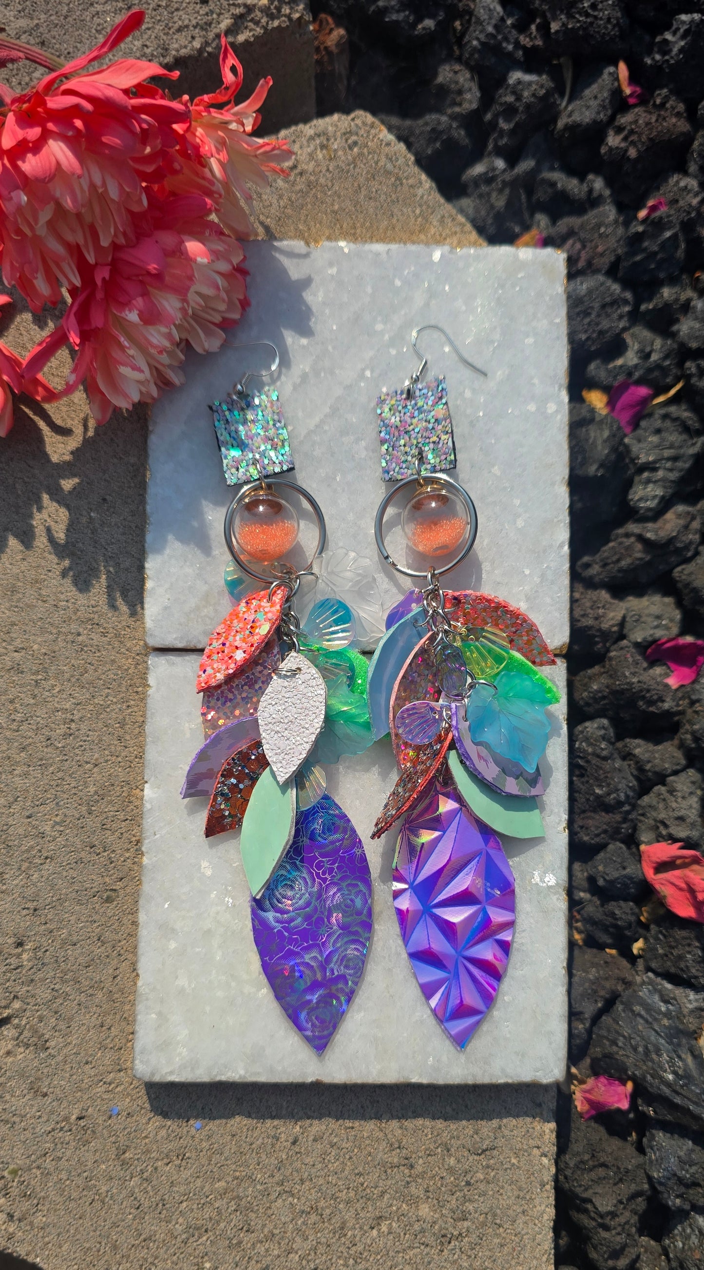 Monique - Pastel Multicolored Chandelier Earrings