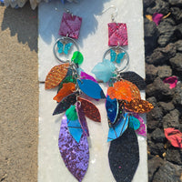 Vicky - Multicolored Purple Teardrop Long Dangle Earrings