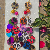 Brenda - Rainbow Multicolored Animal Print Earrings