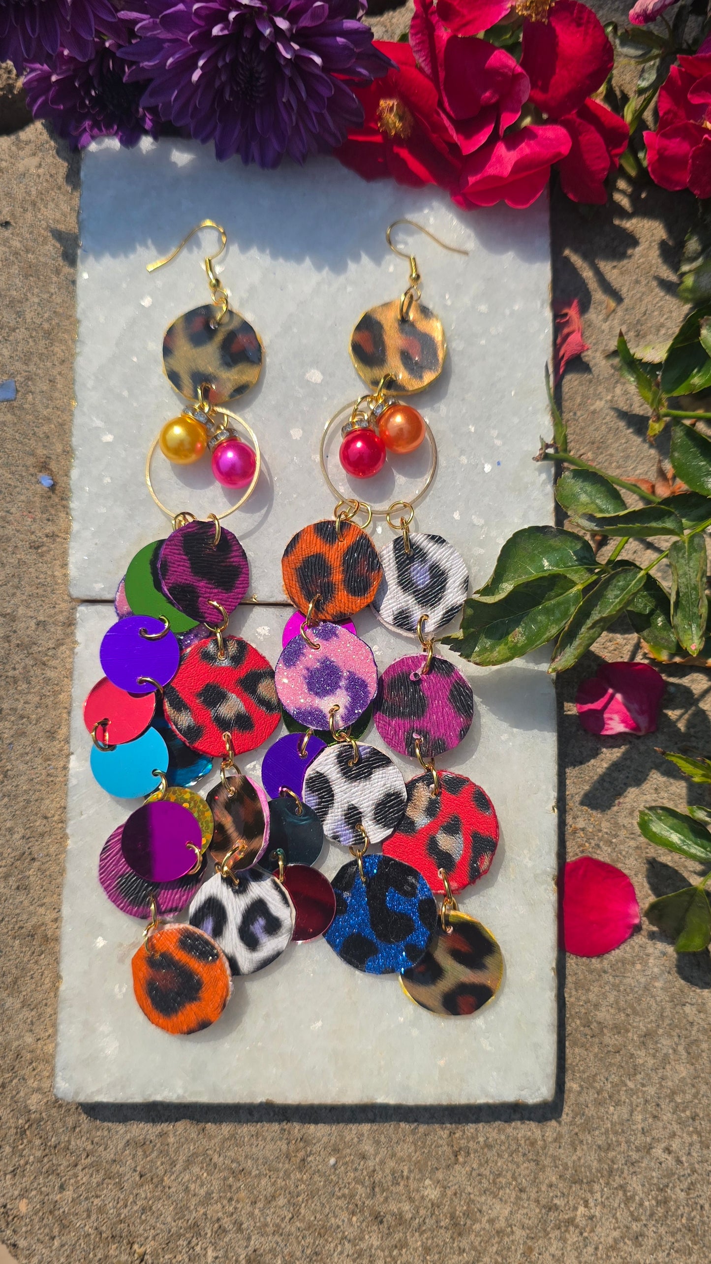Brenda - Rainbow Multicolored Animal Print Earrings