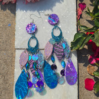 Cheryl - Blue Iridescent Dangle Earrings