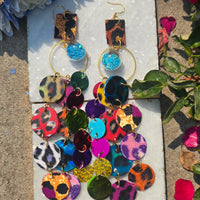 Charlotte - Rainbow Multicolored Animal Print Earrings