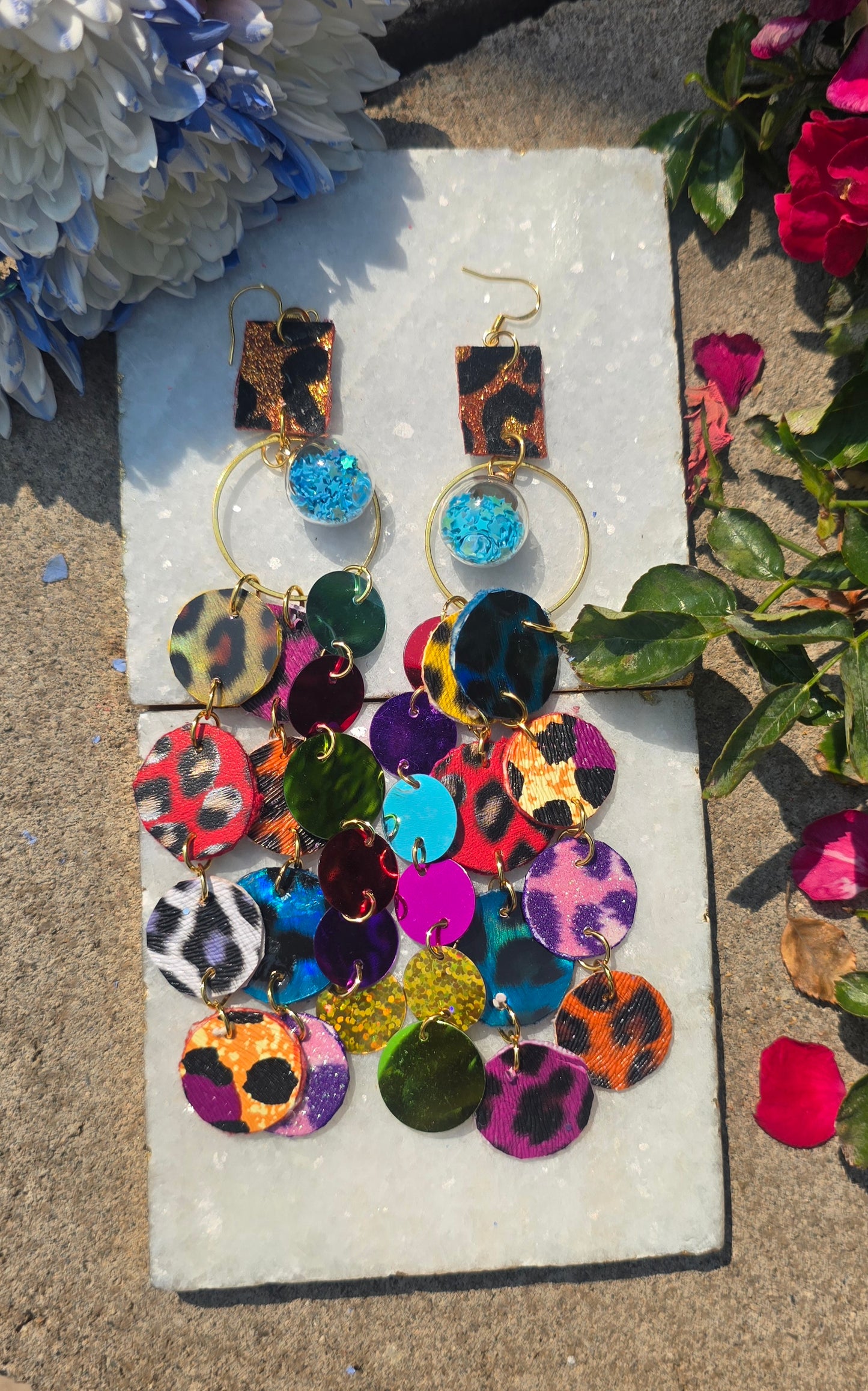 Charlotte - Rainbow Multicolored Animal Print Earrings