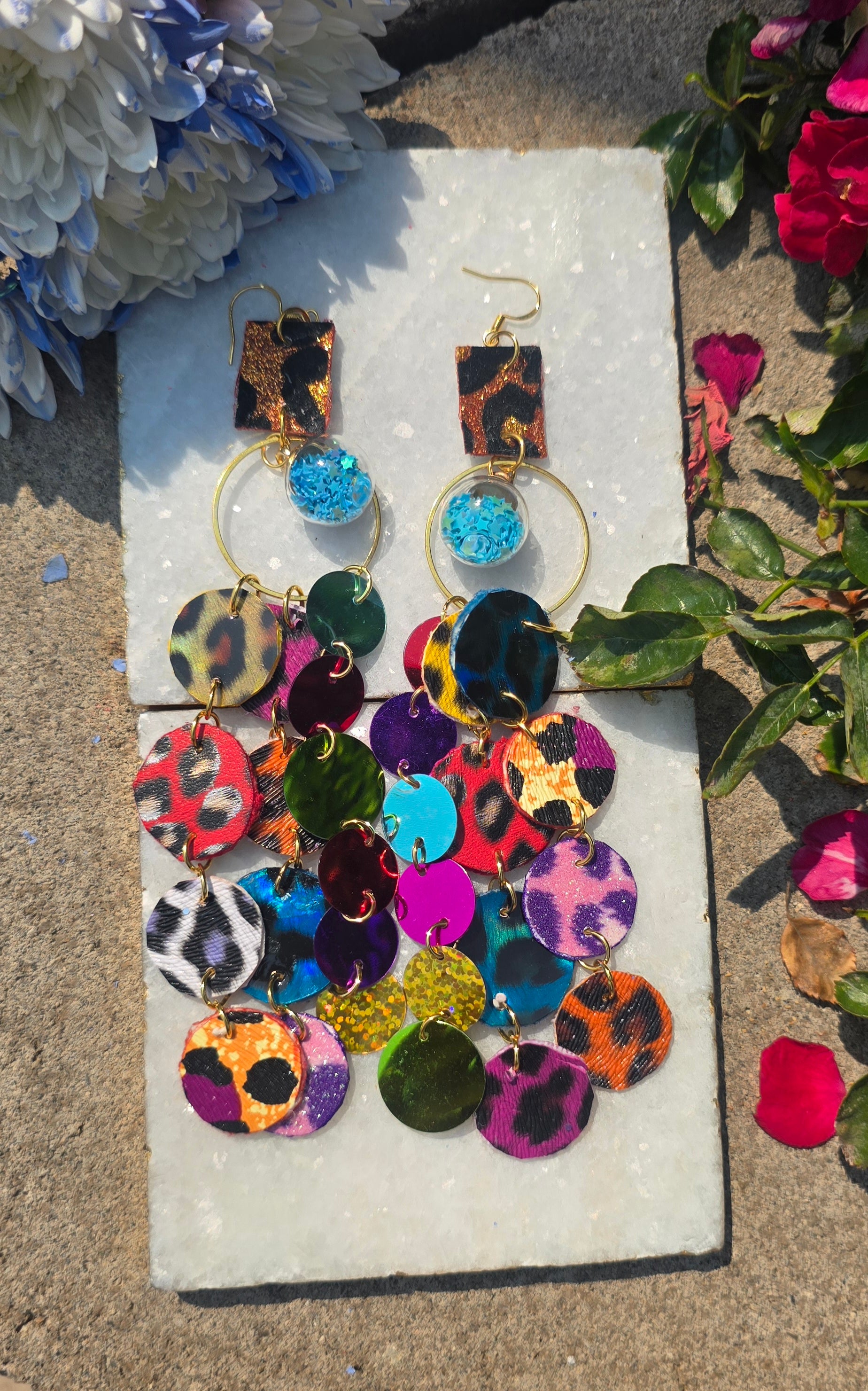 Charlotte - Rainbow Multicolored Animal Print Earrings