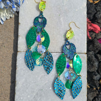 Valerie - Blue Green Sparkly Earrings