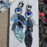 Angie - Blue Teardrop Chandelier Earrings