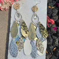 Morgan - White Sparkly Chandelier Earrings