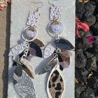 Jessica - White Teardrop Chandelier Earrings