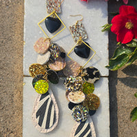 Caroline - Neutral Heary Chandelier Earrings