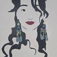 Anya - Purple Glittery Dangle Earrings