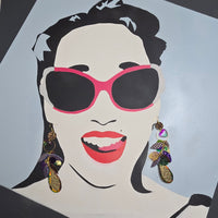 Charmaine - Multicolored Gold Layered Statement Earrings