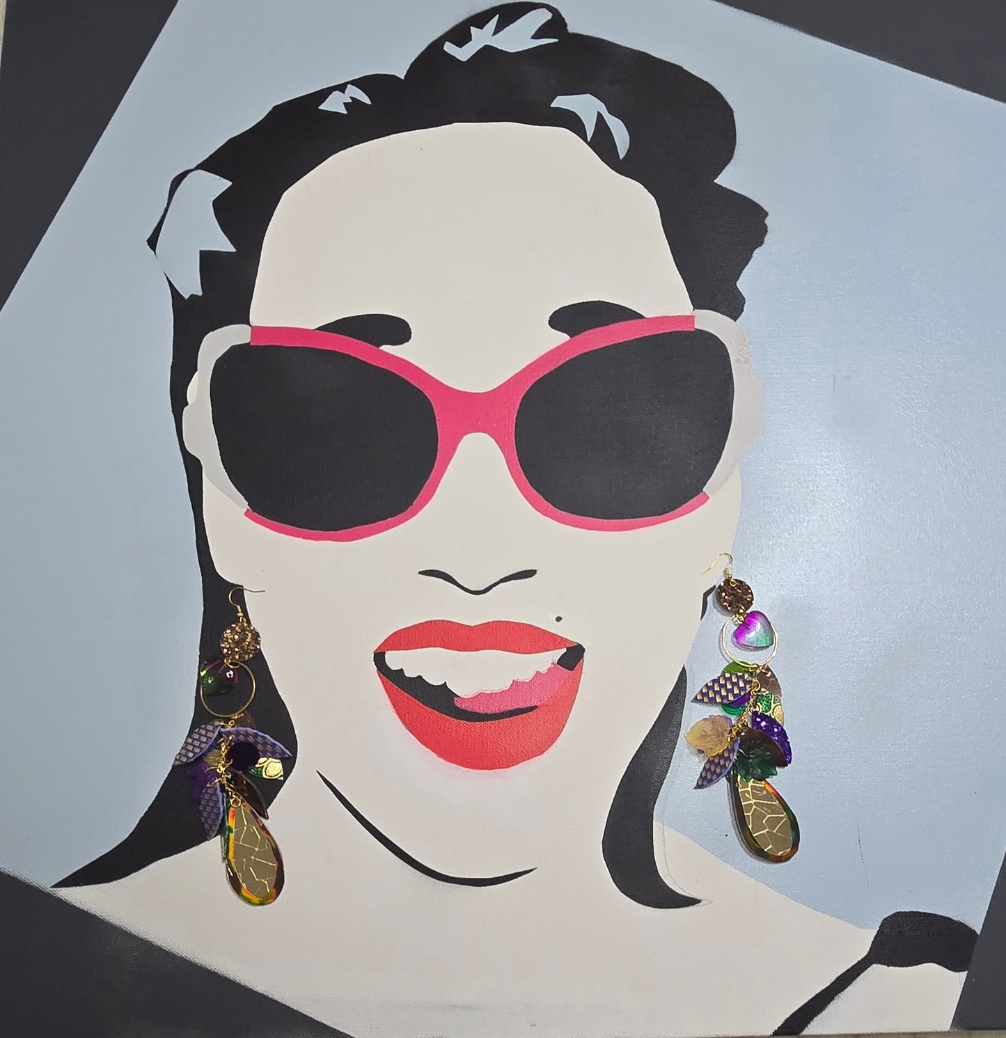 Charmaine - Multicolored Gold Layered Statement Earrings