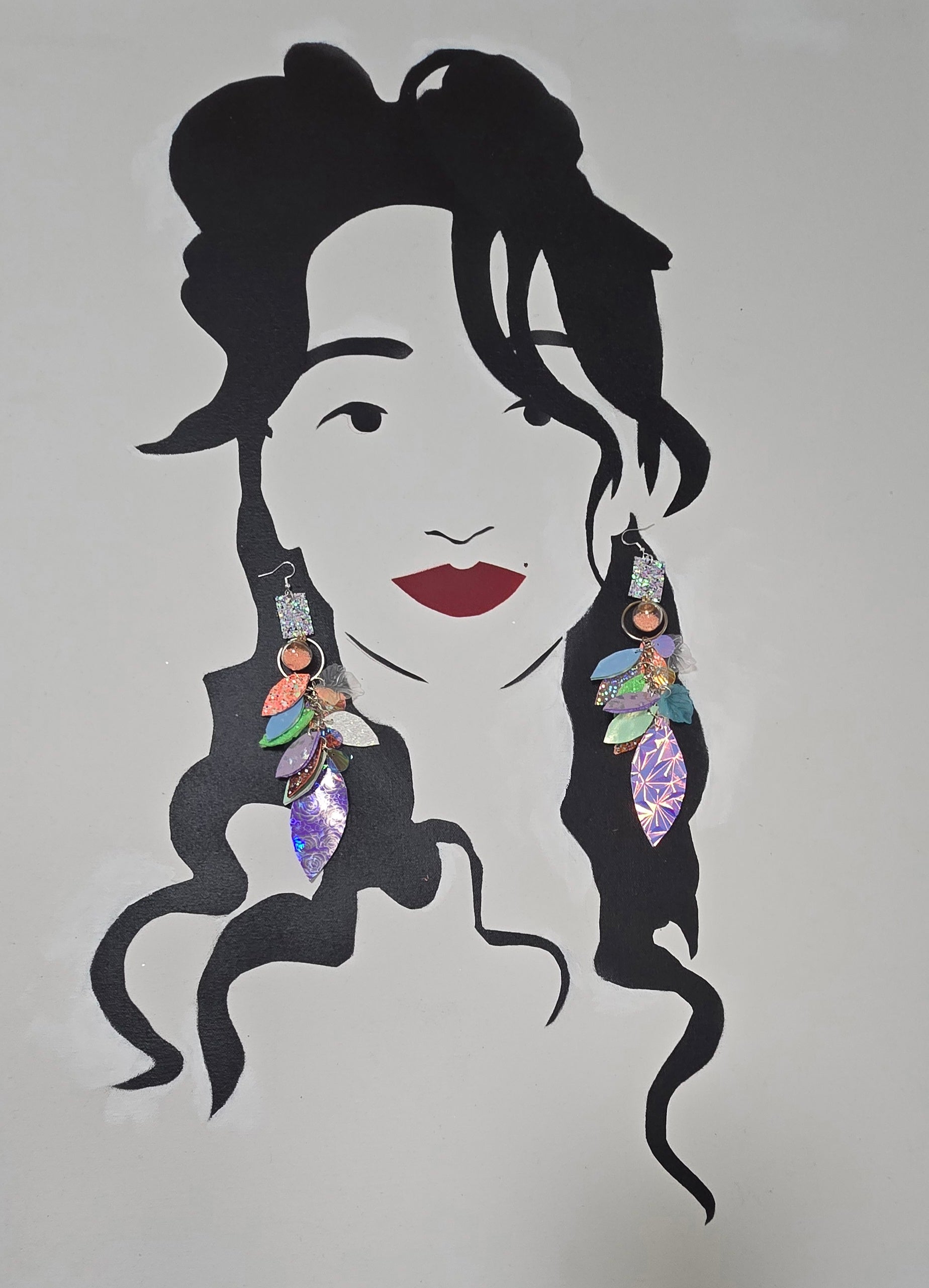 Monique - Pastel Multicolored Chandelier Earrings