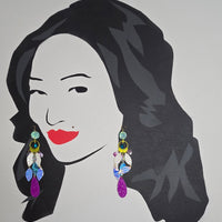 Samantha - Purple Multicolored Dangle Earrings