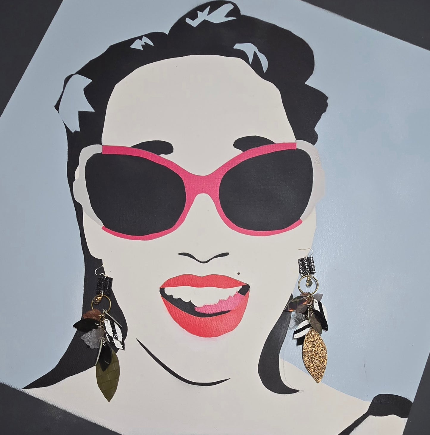 Alexa - Neutral Multicolored Chandelier Dangle Earrings