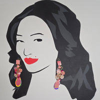 Erica - Pink Glittery Dangle Earrings